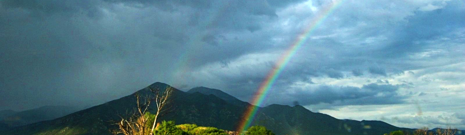 Taos Mountain with Double Rainbow